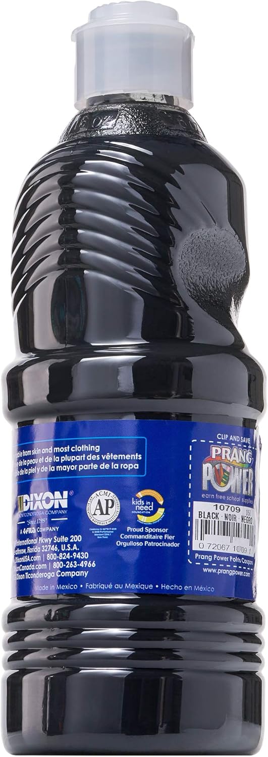 PRANG Ready-to-Use Washable Tempera Paint, 16-Ounce Bottle, Black (10709): Office Products
