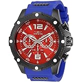 Invicta Men's I-Force 50mm Stainless Steel, Silicone Quartz Watch, Black (Model: 34020)