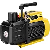 SPECSTAR 110V 1/2 HP 5 CFM Dual Stage Rotary Vane HVAC Air Vacuum Pump | Auto AC Vacuum Pump for Home Automotive Air Conditioner R134a R12 R22 R502 R410a AC System with 2 Oil Bottles