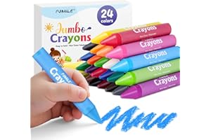 FUMILE 24 Colors Jumbo Crayons for Toddlers 1-3.Washable,Non-Toxic Crayon for Toddlers Ages 4-8.Easy to Hold and Unbreakable Big Toddler Crayons for Toddler Coloring.Best Gift for Holiday ,Travel and Art