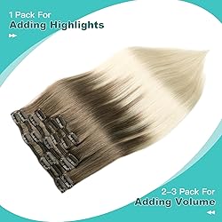 SURNEL Hair Extensions Clip Ins Ash Brown to