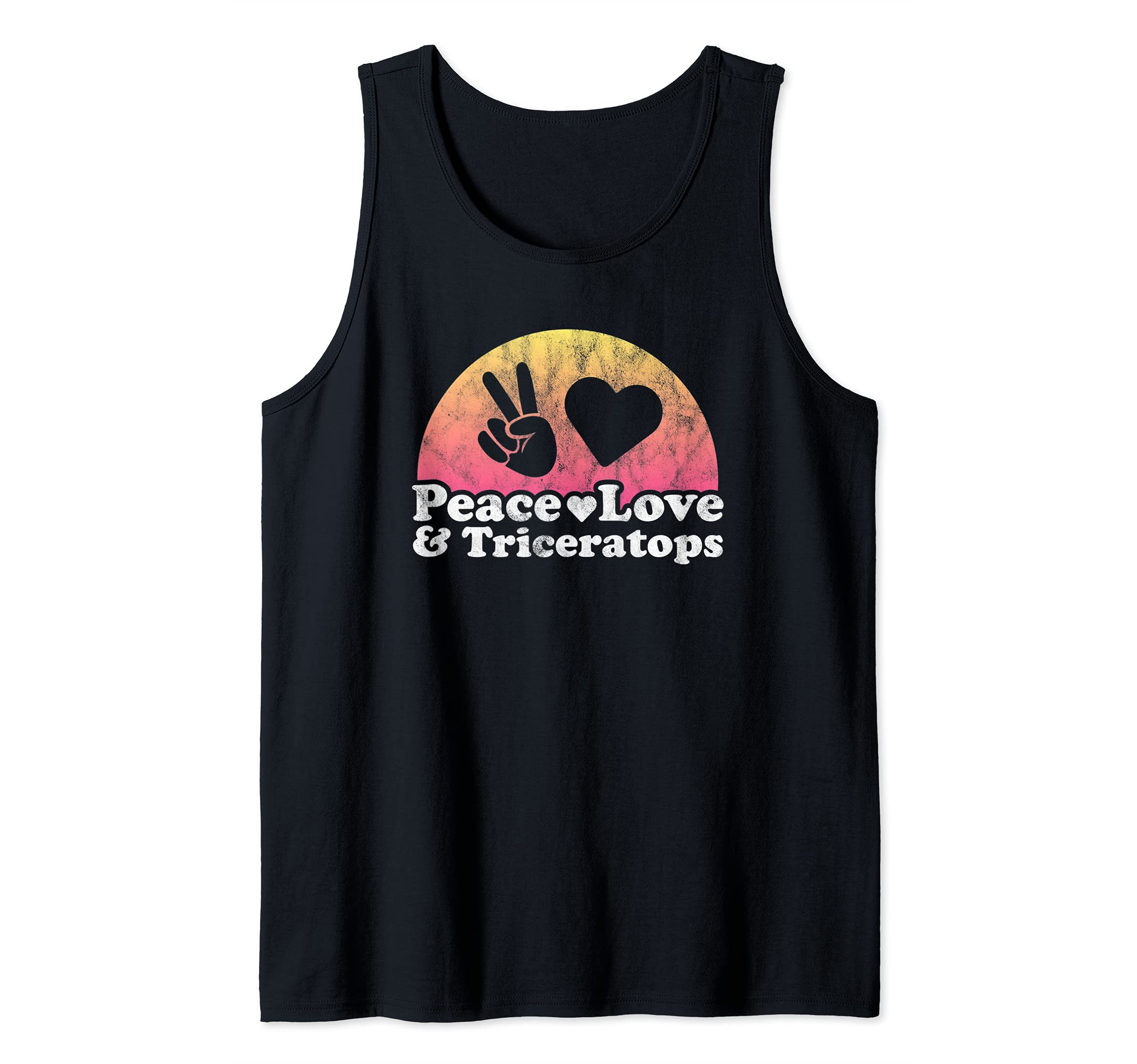 Peace Love and Triceratops Dinosaur Tank Top