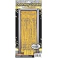 Forum Novelties 76011 Gold SUNBEAUTY 1 Set of Metallic Tinsel Foil Fringe Curtains for Party Photo Backdrop Wedding Decor, 3 