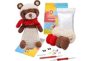 Crochet Kits for Beginners, Animal to Make Cute Animal, Beginner Adults Knitting Acrylic Fiber Craft Set