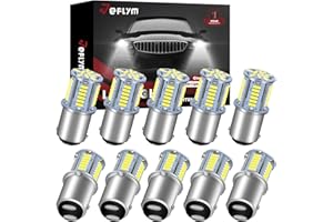 JEFLYM 1076 1142 LED Bulb for RV, 12VDC Non Polarity Camper Interior Light Bulb, BA15D 90 1004 Replacement for Camper Trailer Motorhome Boat Light, Double Contact Bayonet,White 6000K 10 pcs