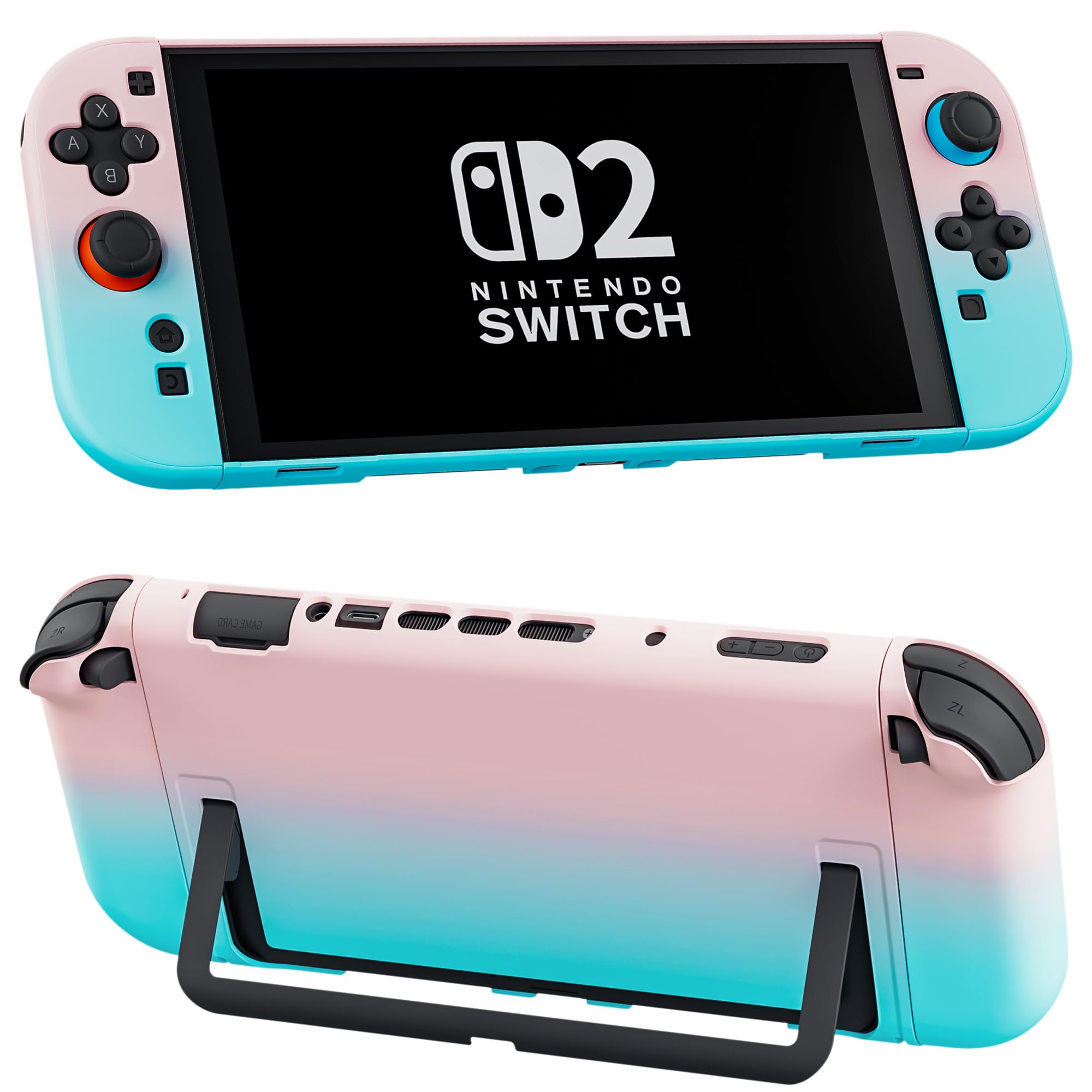 FANPL Case for Nintendo Switch 2, Cute Hard Protective Cover for Switch 2 and Joy Con Controlle (Gradient Pink and Blue)