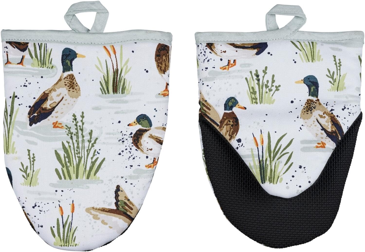 Ulster Weavers - Duck Microwave Oven Mitts (18 x 14.5cm) - 100% Cotton - 1x Pair - Duck & Flannelette Oven Glove Heat Resistant - Tartan Oven Glove with Duck - Kitchen Accessories - Duck Gifts