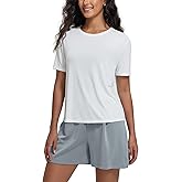 ODODOS Modal Soft Short Sleeve Shirts for Women Crew Neck Yoga Tee Casual Workout Tops