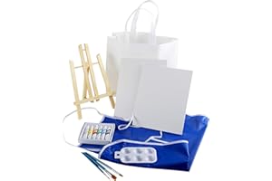 Artlicious - Complete Easel Set - Easel, Canvas Panel Boards, Acrylic Paints, Paint Brushes & Palette (15 Piece Set)