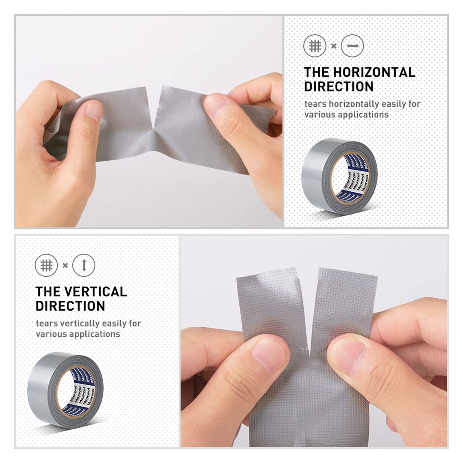 Duct Tape Heavy Duty Waterproof - 1.88 in 35 Yards Tearable Silver Duct Tape No Residue Strong Adhesive for Home Repair Use,Carpet Binding,Bundles
