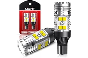 LASFIT 921 LED Bulb Reverse Lights, 912 T15 Back Up Light CANBUS Error Free W16W 906 Reversing Bulb 904 916 6000K Xenon White New Upgrade Design, Plug and Play (Pack of 2)