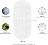 WELTRXE Bathtub Mat Non Slip 260 Suction Cups 88x40 cm PVC Clear view 3
