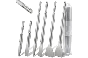 Lytool SDS-Plus Chisel Set 6-Piece – 40CR Steel Point, Flat & Wide Bits (150mm & 250"mm Lengths) for Hammer Drill – Concrete, Tile & Masonry Removal