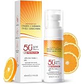 Vitamin C Mineral Sunscreen SPF 50, Tinted Sunscreen for Face, Moisturizing Facial Sunscreen with Zinc Oxide, Broad Spectrum UVA/UVB Protection, Non-Greasy, Travel Size (1PC)
