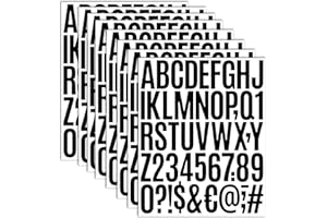 8 Sheets Self Adhesive Vinyl Letters Numbers Kit, Mailbox Numbers Sticker for Mailbox, Signs, Window, Door, Cars, Trucks, Hom