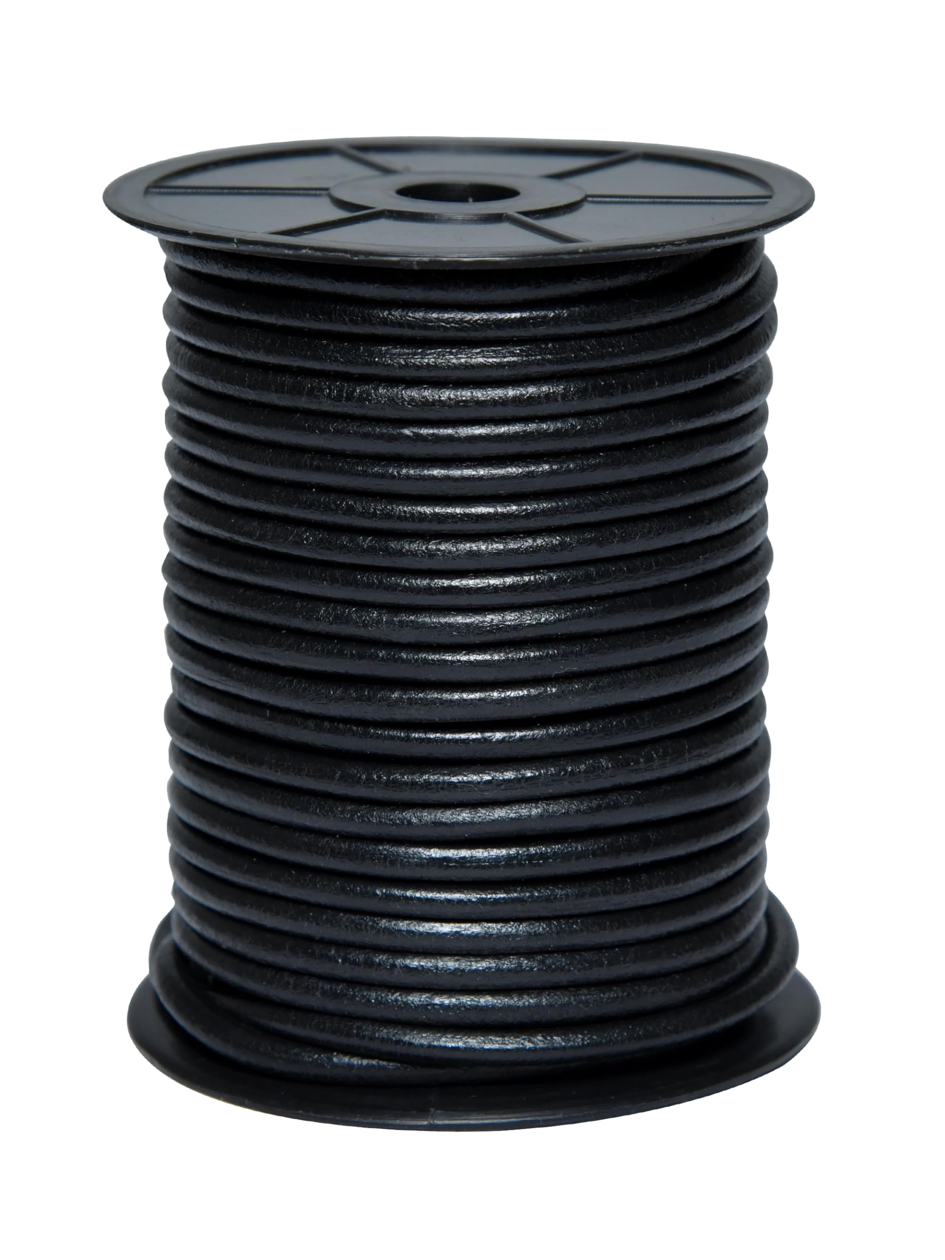 Cords Essentials Round Leather String Cord 5mm Black 5.5 Yards — image 1