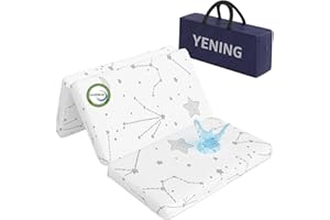 YENING Trifold Pack and Play Mattress Pad Foldable 38x26 Waterproof Baby Mattress for Pack N Play Matress Topper Breathable 1.25" Thick