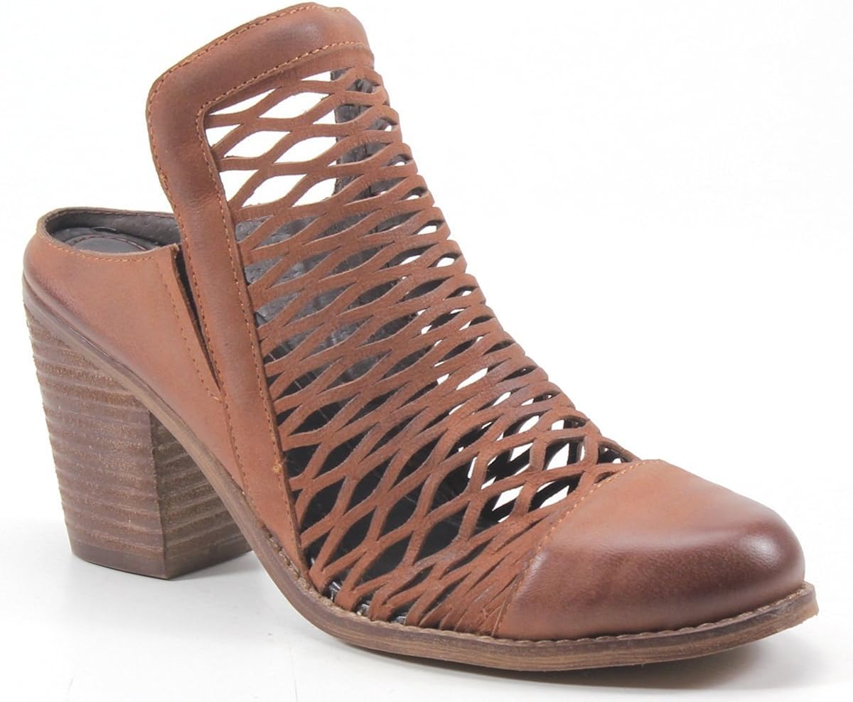 leather heeled mules