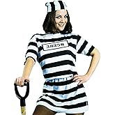 Ave60 Female Convict Prisoner or Jailbird Costume