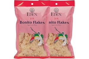 Eden Japanese Bonito Flakes, Shaved Skipjack Tuna, Katsuobushi 鰹節, Traditionally Aged and Dried, Hardwood Smoked, Make Dashi and Miso Soup, 1.05 oz (2-Pack)
