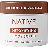 Native Body Scrub, Gently Exfoliates &amp; Moisturizes for Smoother Skin in 1 Wash, Clean, Minimal, Silica-Free Ingredients for Sensitive Skin, for Women &amp; Men, Coconut &amp; Vanilla, 12 oz