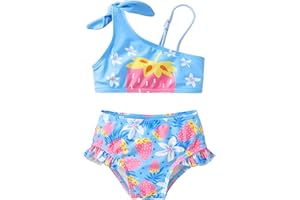 Baby Girls Swimsuit Toddler Two Piece Ruffle Swimwear Summer Beach Suits UPF 50+