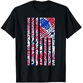 Red White and Blue Tie Dye Patriotic USA American Flag T-Shirt