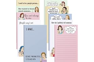 Spakon 10 Packs Funny Memo Notepads Funny Novelty Humor Note Pads Office Christmas Coworker Gifts for Women Affirmation Kraft Yoga Animal Notepads Personalized Office Supplies(Funny Style)