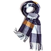 TUSHUSTY Scarf For Men Women Winter Warm Neck Plaid Solid Scarves Fall Softest Classic