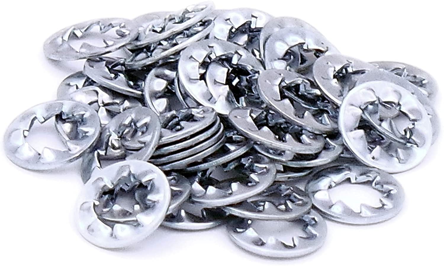Merriway BH04109 (40 Pcs) Assorted Internal Teeth Shakeproof Lock Washers M5, M6, M8 and M10 Internal Teeth - 10 of each