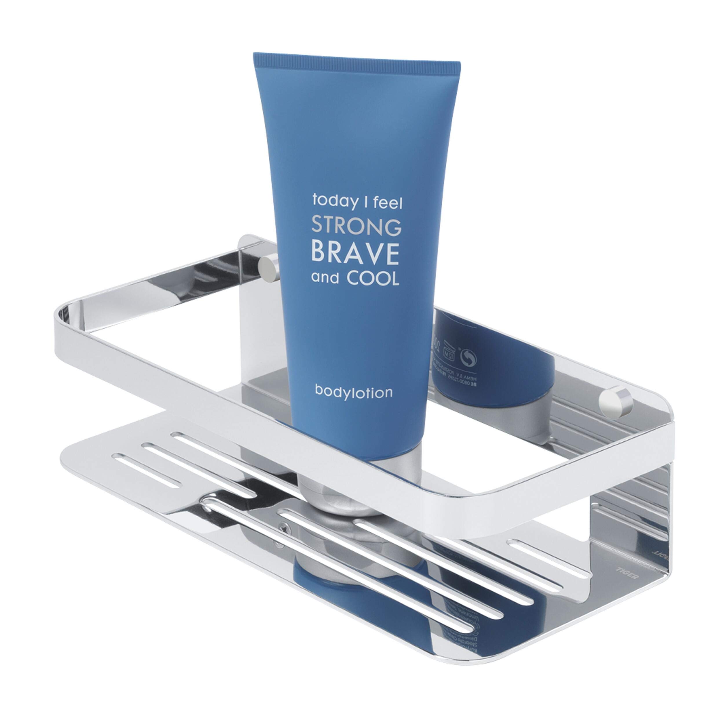 Tiger Caddy Shower Basket, Stainless Steel, Chrome, 24 x 7 x 10.6 cm