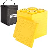 RV Leveling Blocks 12 Pack Heavy Duty Camper Trailer Leveling Blocks | Interlocking Design Leveling Blocks with Packing Bag, Reduce Movement for Leveling Single and Dual Wheels (Yellow)