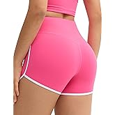 THE GYM PEOPLE Women's High Waist Workout Shorts Breathable Dolphin Split Elastic Lounge Yoga Shorts