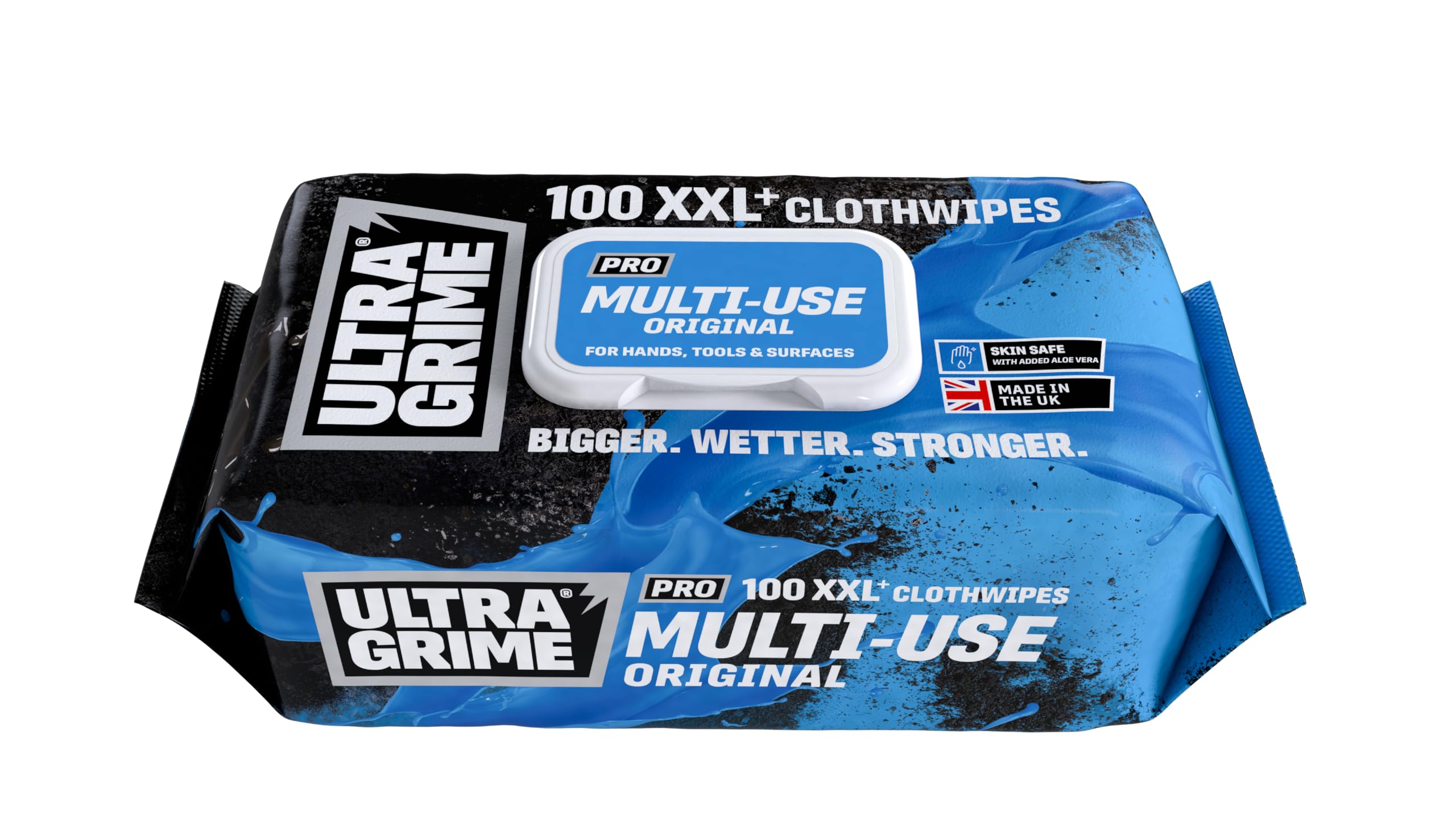 UltraGrime PRO Multiuse Wet Wipes - Heavy-Duty Cleaning Cloths & Hand Wipes Alcohol-Free - Kitchen, Toilet, Floor & Surface Cleaning Wipes - Extra Large Professional Cloth Wipes (Pack of 100)