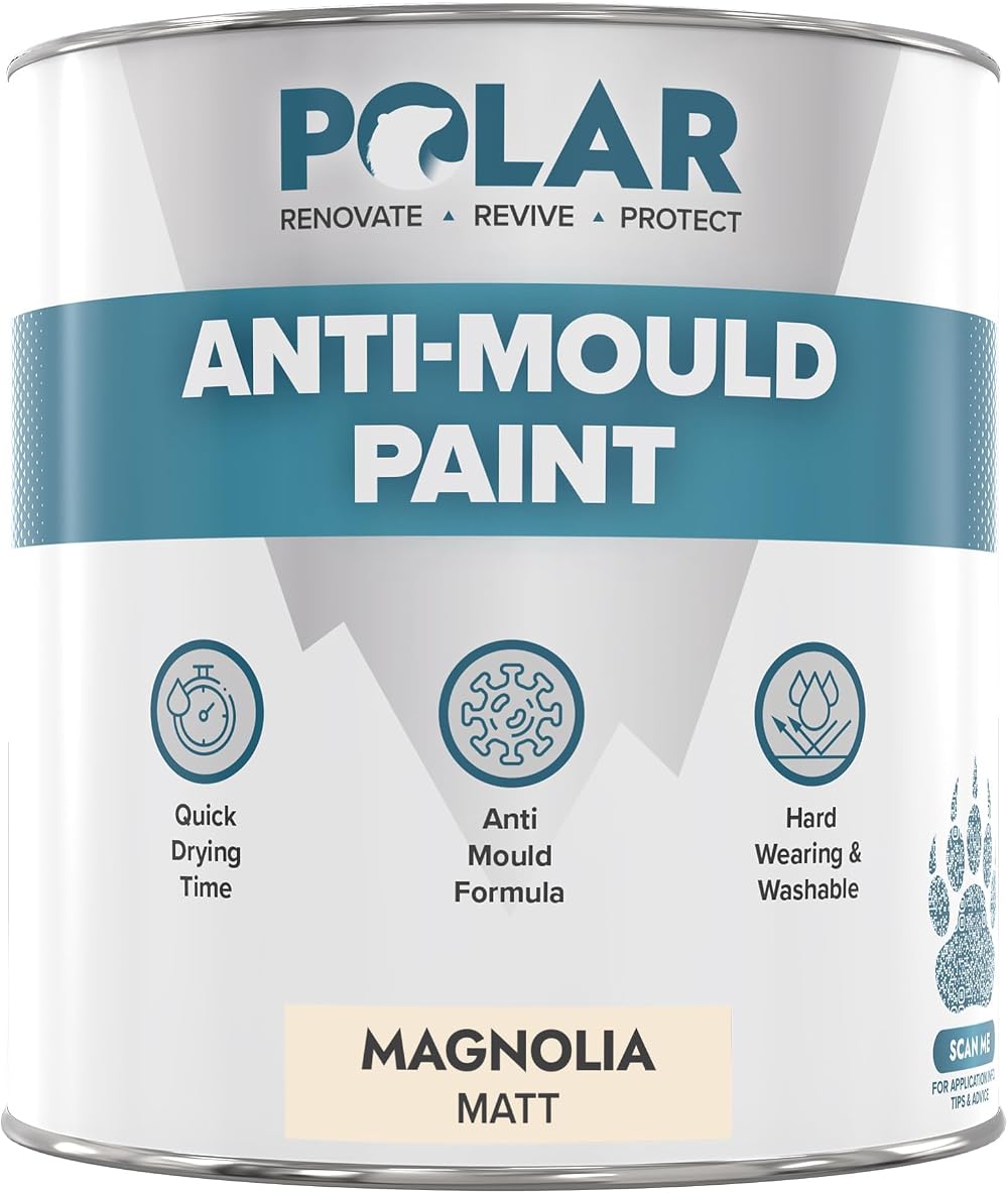 Polar Anti Mould Paint 500ml Magnolia High Moisture Resistant Interior Walls