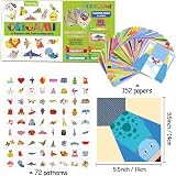 hapray Origami Kit for Kids 6-12 152 Papers 72 Patterns Guiding Book view 2