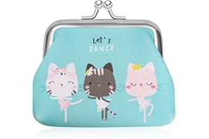 Portable Coin Purse Cute Change Purse Fashion Coin Pouch Change Purse for Coins with Kiss Lock PU Leather Coin Wallet for Wom