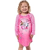 INTIMO Gabbys Dollhouse Meowy Christmas Toddler Kid's Fleece Raglan Pajama Long Sleeve Nightgown PJ Sleep Dress Girls Boys