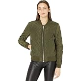 Levi's Women's Diamond Quilted Bomber Jacket Coat | Diamond Quilted, Sherpa Lined, Ribbed Cuffs Collar Hem, Multiple Pockets, Everyday Wear