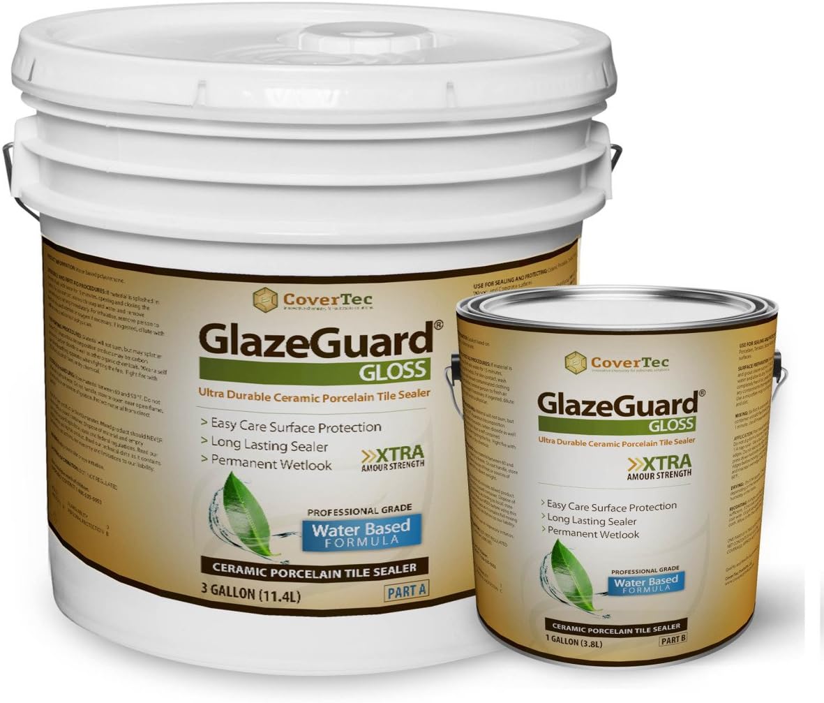 GlazeGuard Gloss Floor Sealer Wall Sealer for Ceramic, Porcelain, Stone