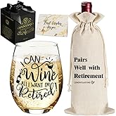 Opininqo Funny Retirement Gifts for Women Men 2026 - Retirement Wine Glass Funny Birthday Gifts for Retired Friends Teacher Coworkers Boss Nurses Friends, Coworkers Farewell Leaving Going Away Gift