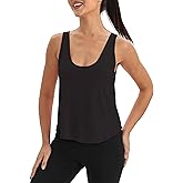 Mippo Workout Tops for Women Cropped Sleeveless Tank Tops Scoop Neck Athletic Yoga Gym Shirts Loose Fit