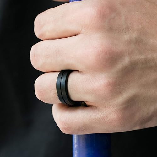 ROQ Silicone Rubber Wedding Ring for Men, Men's Wedding Band