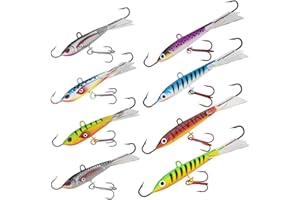 THKFISH Ice Fishing Jigs Ice Fishing Lures Ice Fishing Gear for Crappie, Panfish, Walleye, Bluegill Vertical Jigs Kit Ice Fishing Tackle 4PCS/8PCS 10g(0.35oz) 18g(0.63oz)