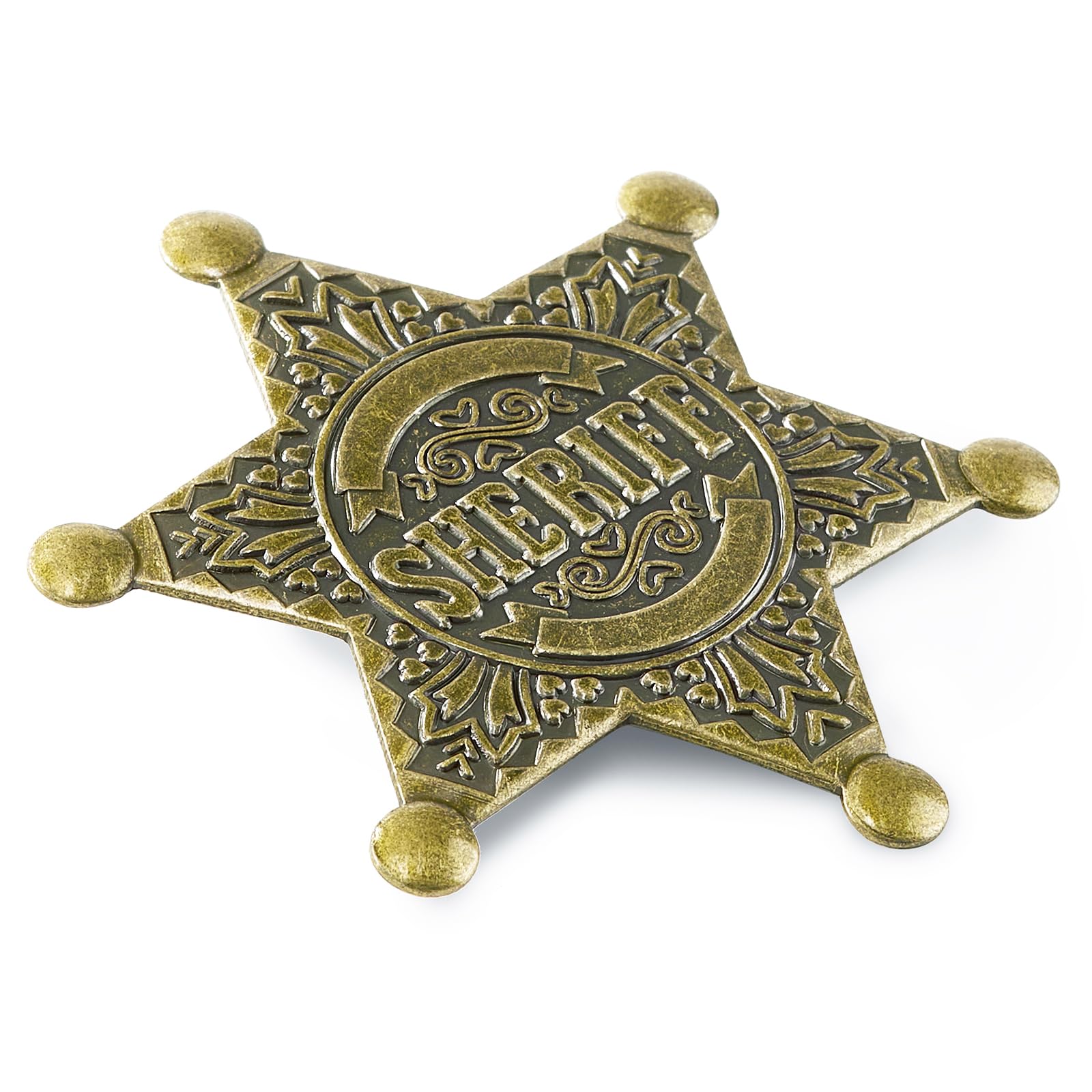 Metal Sheriff Badge Pin - Western Cop Star, Old West Prop