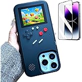 ERAKOLE Game Case for iPhone 15 Retro Video Game Phone Case Playable Design, Shockproof Funny Gaming Cover for iPhone, Classic Creative Gamer Birthday Gifts, Black