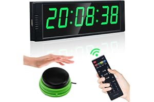 YZ Gym Timer Clock for Home Gym, Fitness Timer with Start/Stop Button, Interval Timer for Workout, Stopwatch/Countdown Timer with Remote, 12/24H Digital Wall Clock, Portable Home Gym Accessories