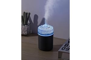 SAUNANA Portable Mini Humidifier, Colorful Volcanic Texture, 300mL Cool Mist Humidifier, USB Powered, Auto Shut-Off. Perfect for Bedroom, Office & Car.