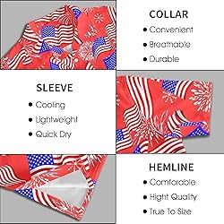 HUGLAZY American Flag Shirt Mens Hawaiian Shirts