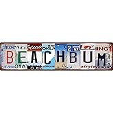 Funny Beach Bum Signs Wall Decor Vintage Metal Tin Signs Street Signs Home Room Door Decor 4x16 in